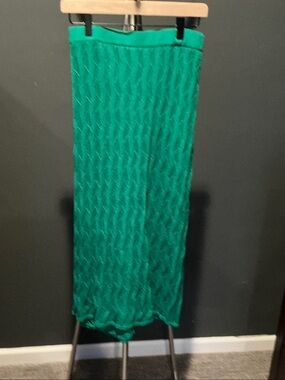 Green Textured Maxi Swim Suit Coverup - Women